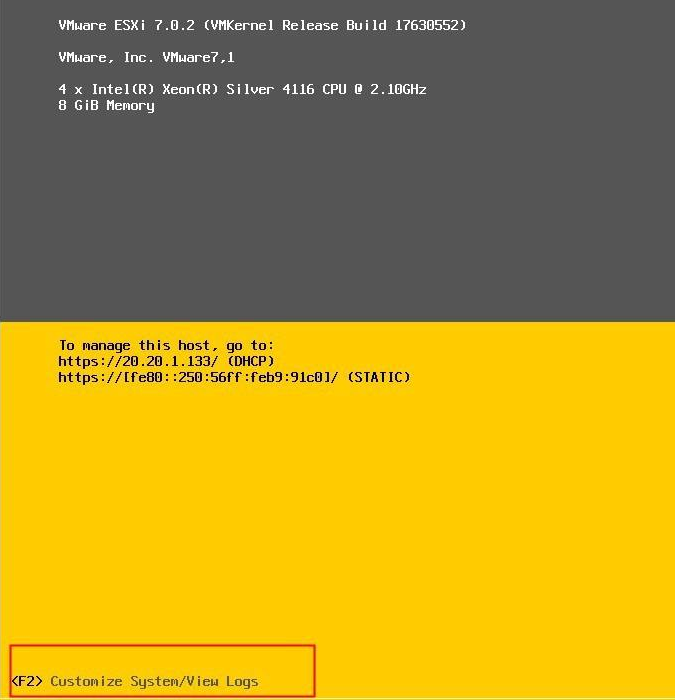 ESXI6.7修改为静态IP的方法-智修e站